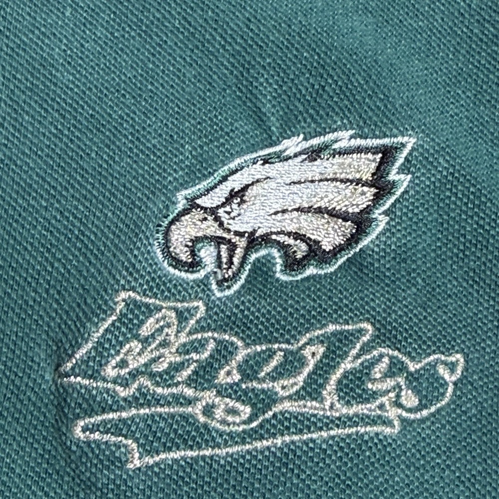 Philadelphia Eagles Polo Shirt XL Green NFL Pro Player Y2K Embroidered Logo - Picture 4 of 8